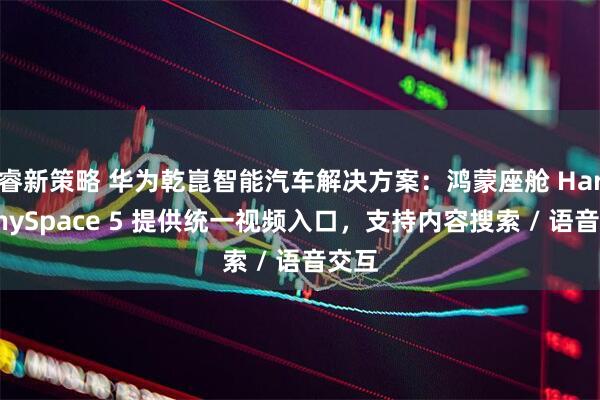 睿新策略 华为乾崑智能汽车解决方案：鸿蒙座舱 HarmonySpace 5 提供统一视频入口，支持内容搜索 / 语音交互