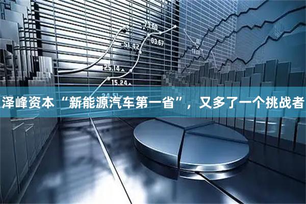 泽峰资本 “新能源汽车第一省”，又多了一个挑战者